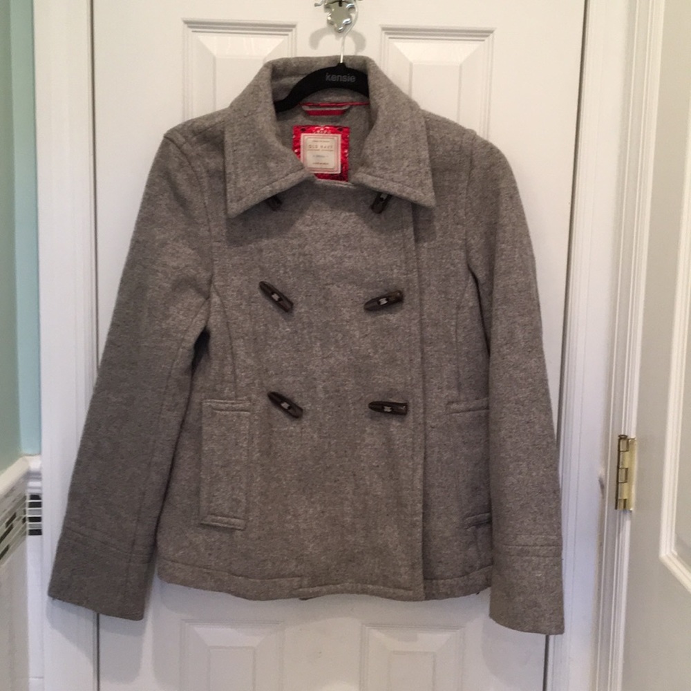 Women’s Grey Old Navy Wool Pea Coat w toggles
